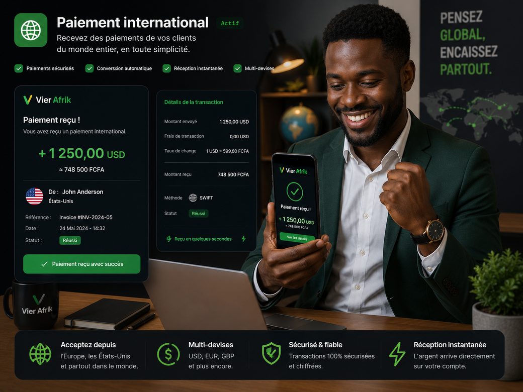 Paiement international, recevez du monde entier